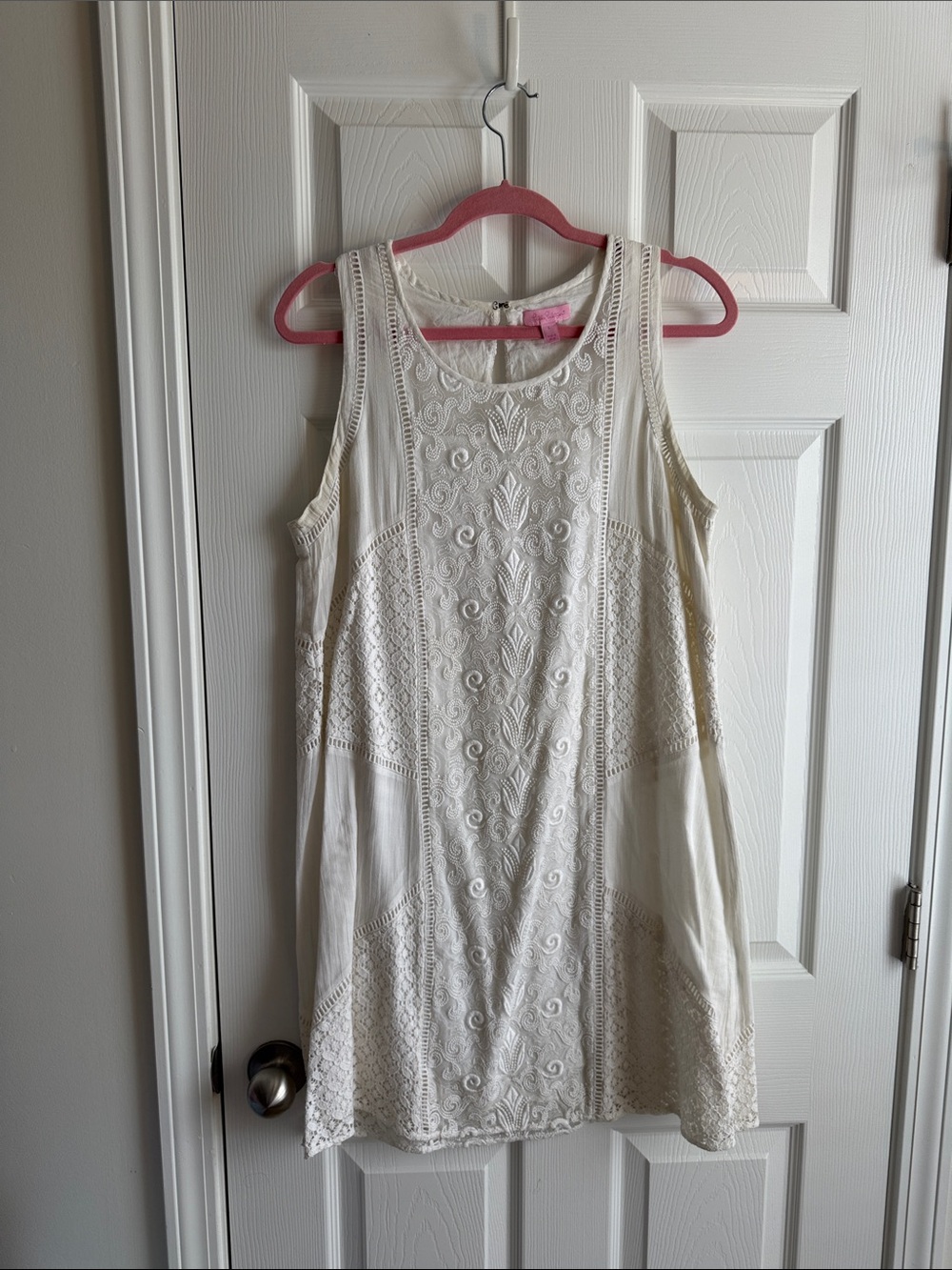 Lilly Pulitzer Cream Lace-Detail Sleeveless Top